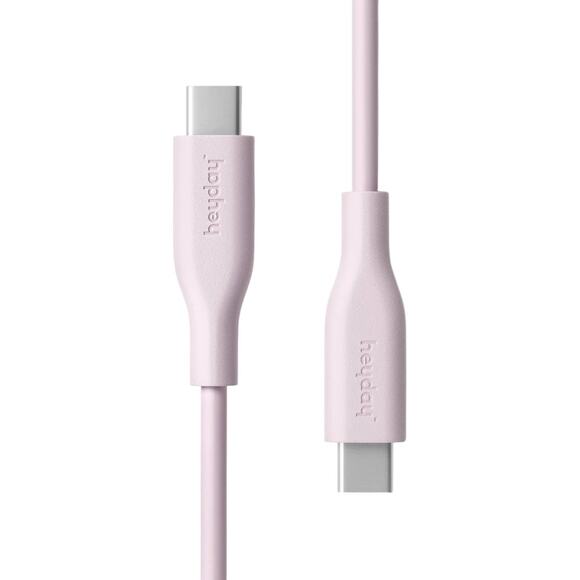 Heyday USB-C to USB-C Cable 3-Foot Light Pink Fast Charge & Sync Cord - Picture 1 of 4